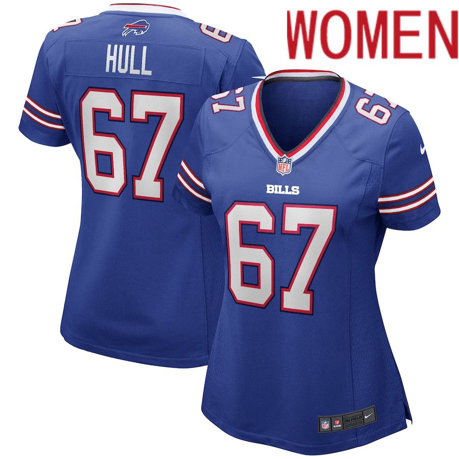 Women Buffalo Bills #67 Kent Hull Nike Royal Game Retired Player NFL Jersey->women nfl jersey->Women Jersey